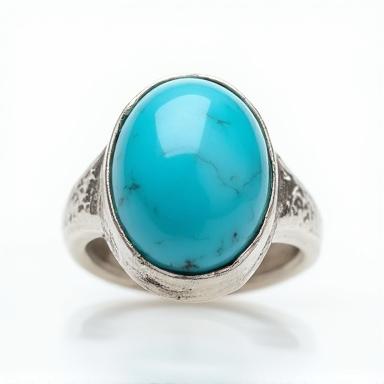 Sterling silver ring with a vibrant blue turquoise gemstone